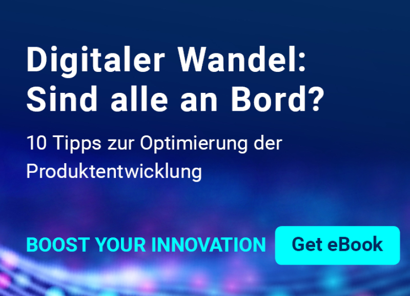 Titelbanner des E-Books „Digitaler Wandel: Sind alle an Bord?“ mit 10 Tipps zur Produktentwicklung