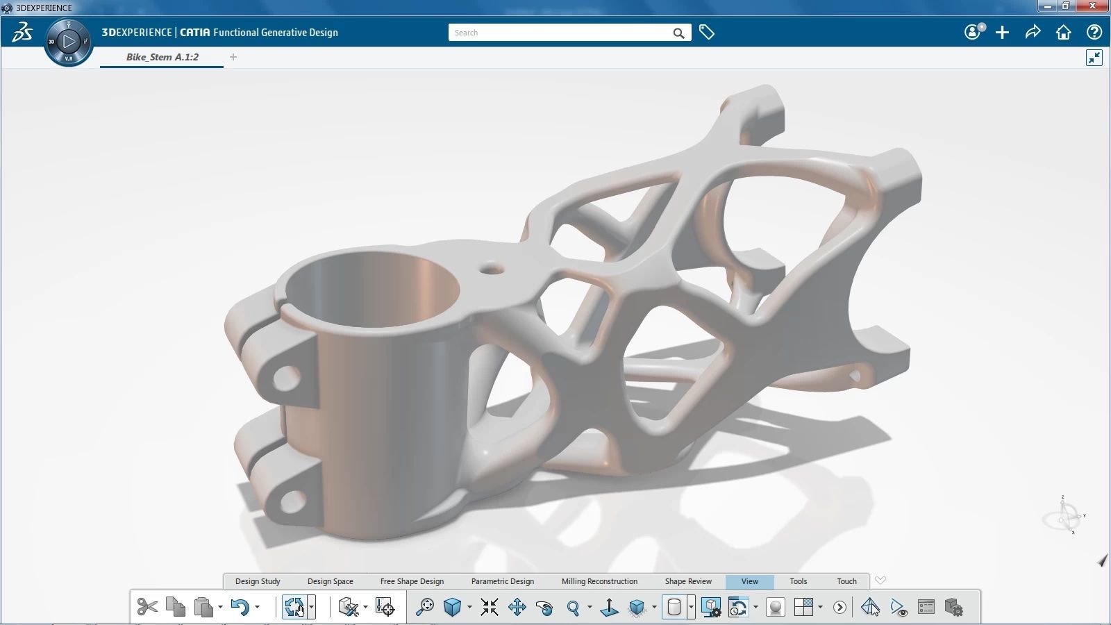 Generativ entworfenes Bauteil in CATIA Functional Generative Design